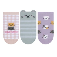 Kit 3 Pares Meia Soquete Infantil Selene